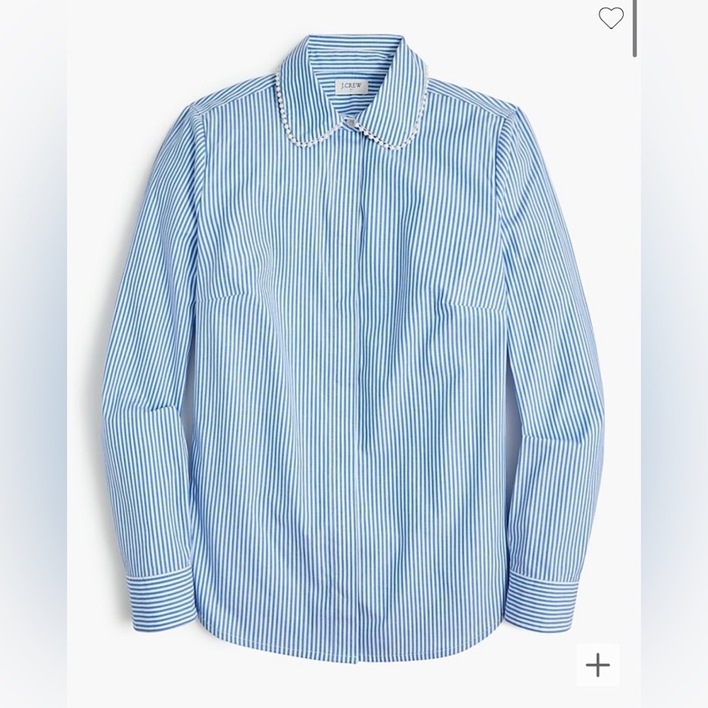 J. Crew Factory Button Up Shirt with Pearl Collar NWT